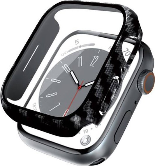 Hybridní pouzdro na hodinky Apple Watch 45mm karbonové pouzdro se sklem
