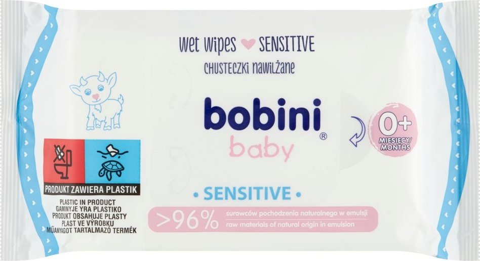 Bobini BOBINI_Baby vlhčené ubrousky pro děti a kojence Sensitive 60 ks