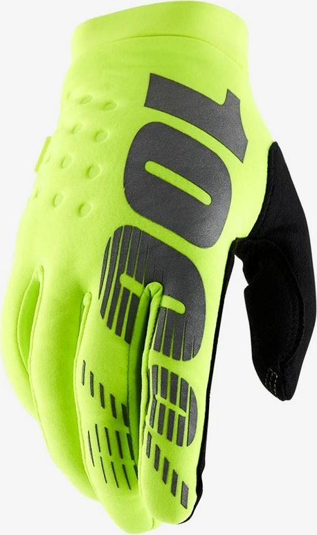 100% rukavice 100% BRISKER Youth Glove fluo žlutá vel. M (délka ruky 149-159 mm) (DWZ)