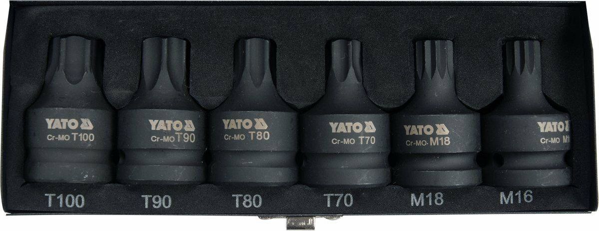 Yato Torx/spline rázové utahováky 3/4 palce 6 ks. (YT-10653)