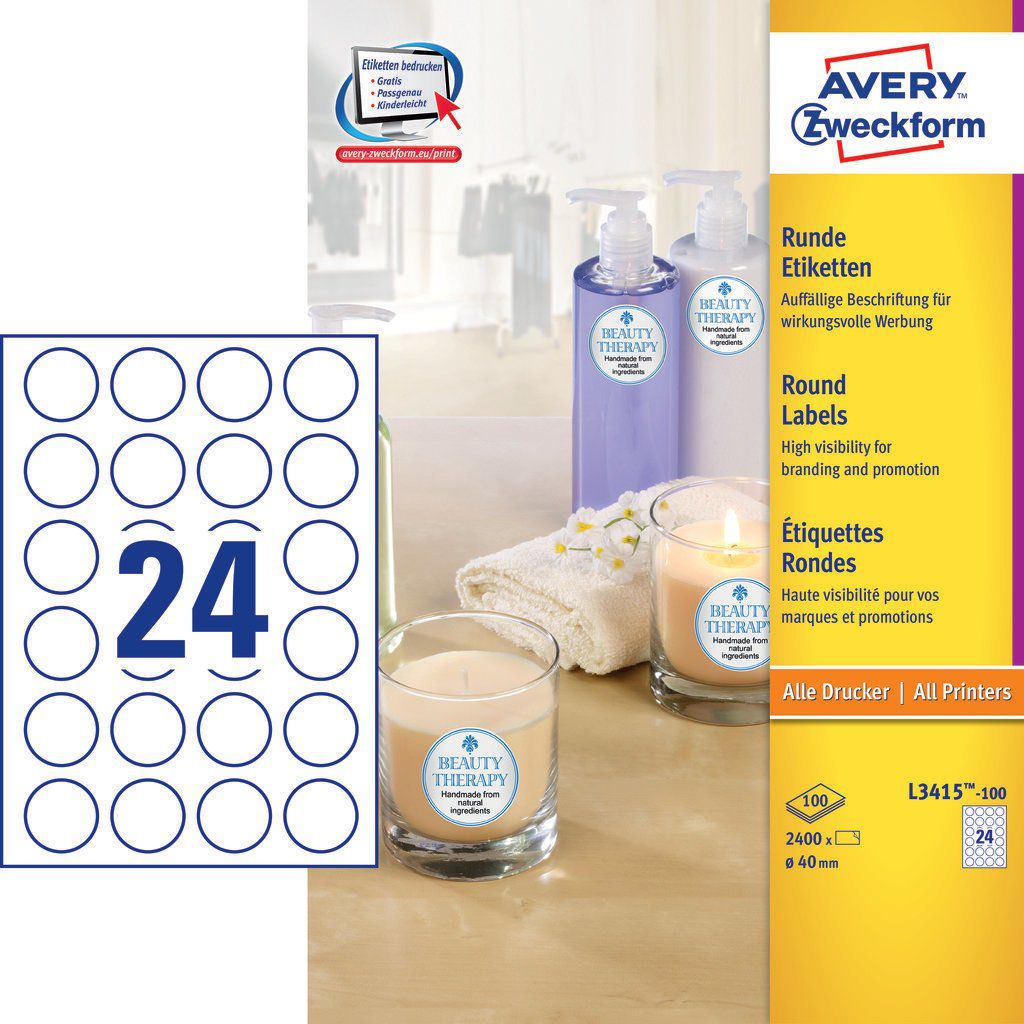 Avery Zweckform Kulaté etikety O 40 mm (L3415-100)