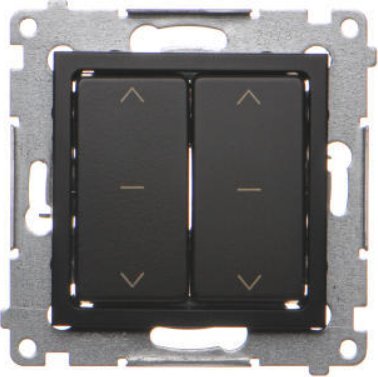 Kontakt slepého konektoru kontaktu-Simon Kontakt Simon 54 DZW2.01/49 Dvojitý modul 10A, 250V ~, rychlé spojení s dekorativním prstenem černou