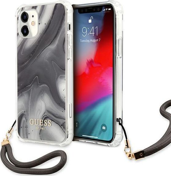 Guess Guess GUHCP12SKSMAGR iPhone 12 mini 5,4" sivý/sivý pevný obal Marble Collection