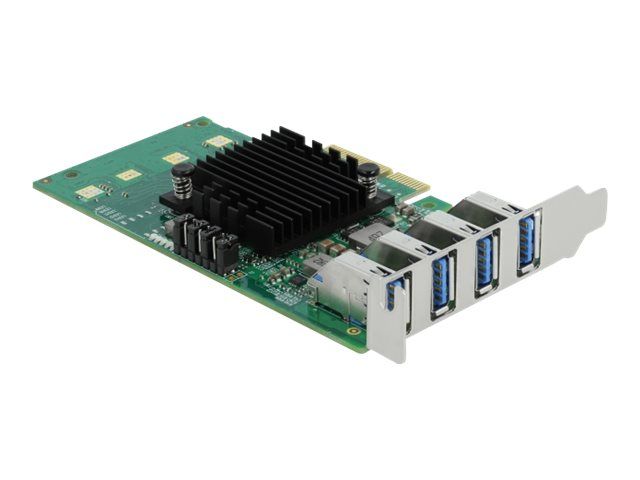 DeLOCK PCIe x4>4x ext. USB 3.0 Quad C.LP