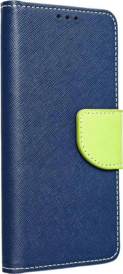 Efektné puzdro na knihy FANCY BOOK HOLSTER Samsung Galaxy S22 Ultra Navy Blue Lime Case