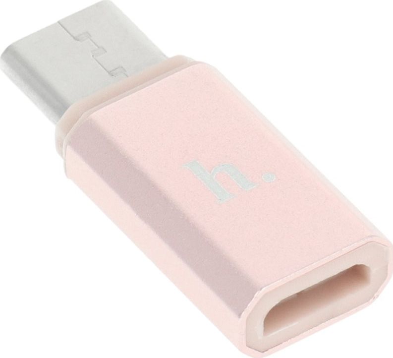 Hoco Adaptér USB-C - MicroUSB růžový (6957531031253)