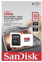 SanDisk MicroSDHC karta 128GB Ultra (140MB/s, A1 Class 10 UHS-I ) + adaptér