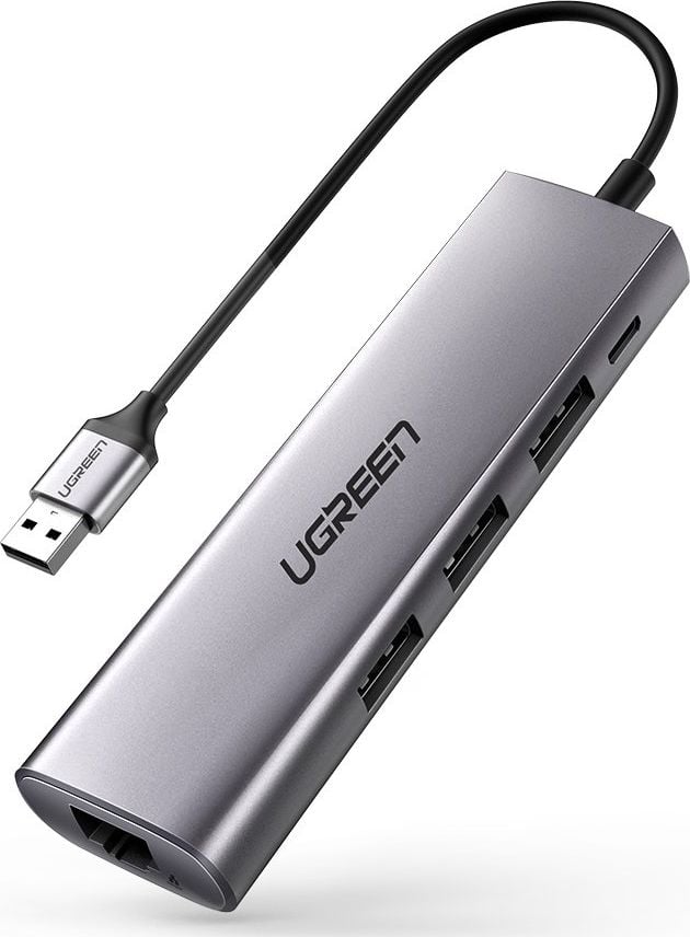 Ugreen USB HUB CM266 1x RJ-45 + 3x USB-A 3.0 (UGR443)