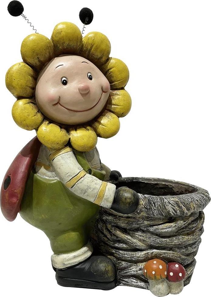 Stojan na kvety Saska Garden Garden so včielkou, lienkou, výška 34,5 cm