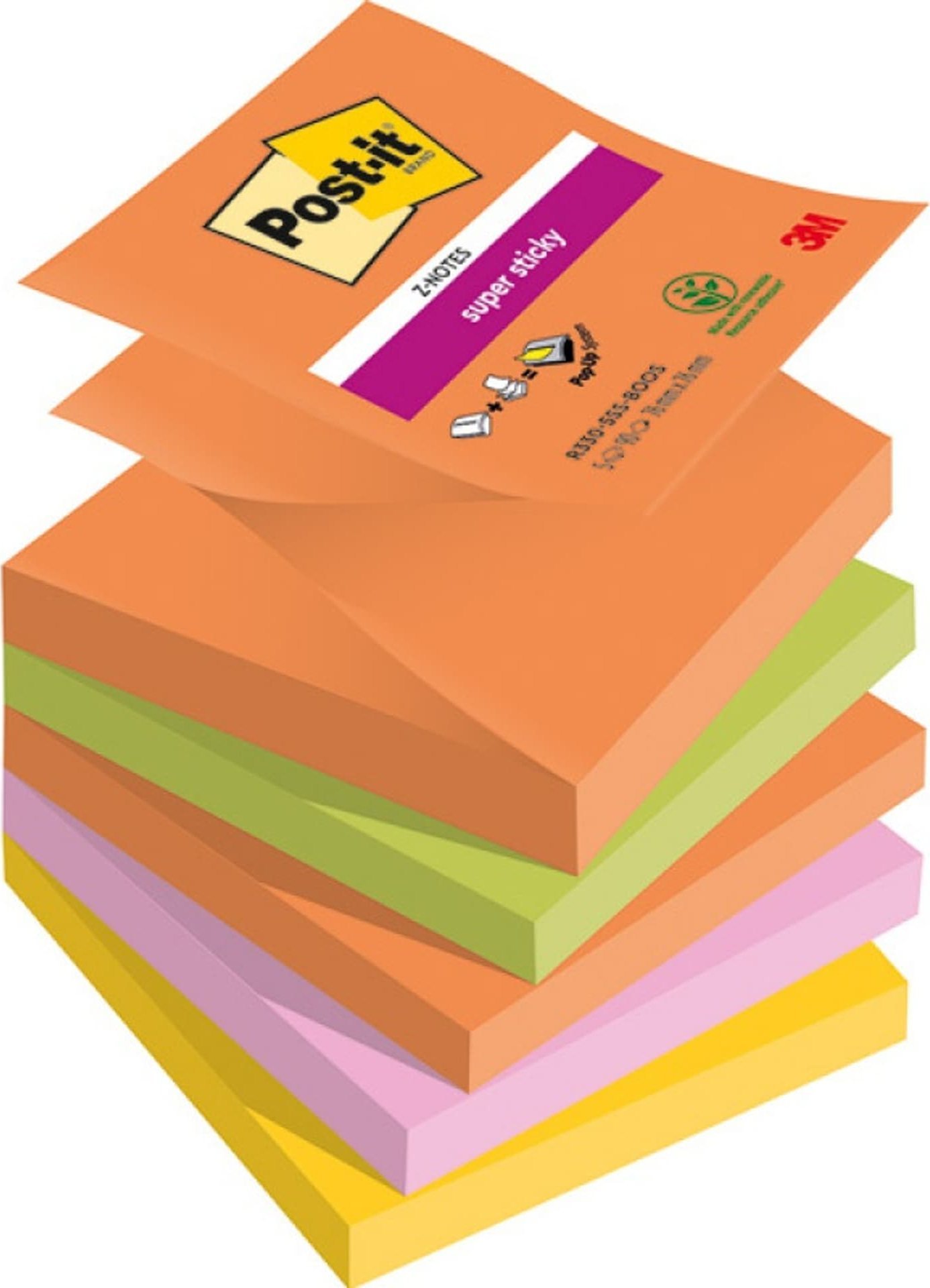 Post-It 3M Post-it® Super Sticky Z-Notes, BOOST, 76x76mm, 5x90 karet.