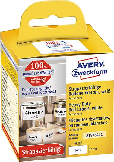 Avery Zweckform ZF HEAVY DUTY ETIKETY NA ROLÍ 25X54 MM 160 ETIKETY, BIELE