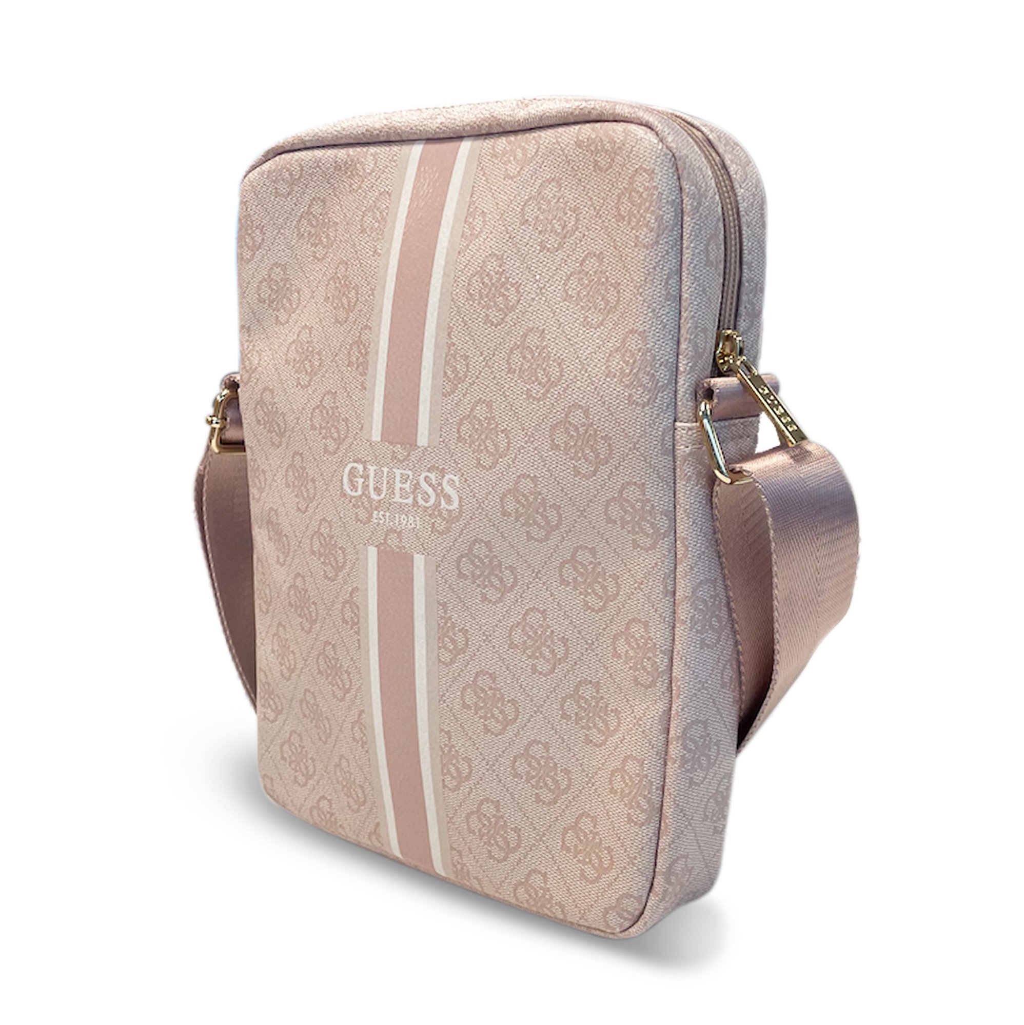 Guess PU 4G Printed Stripes Tablet Bag 10  Pink Nové