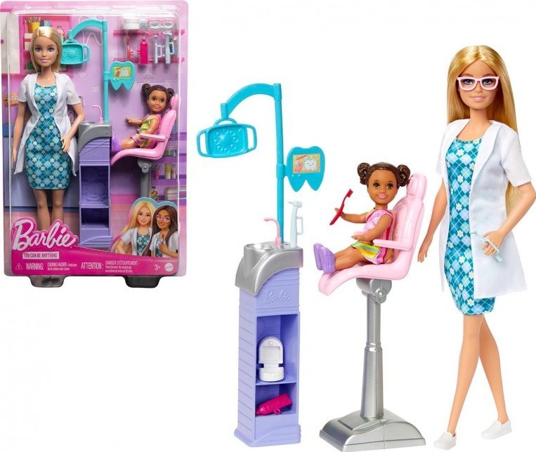 Mattel Panenka Barbie Zubařka Blondýnka HKT69