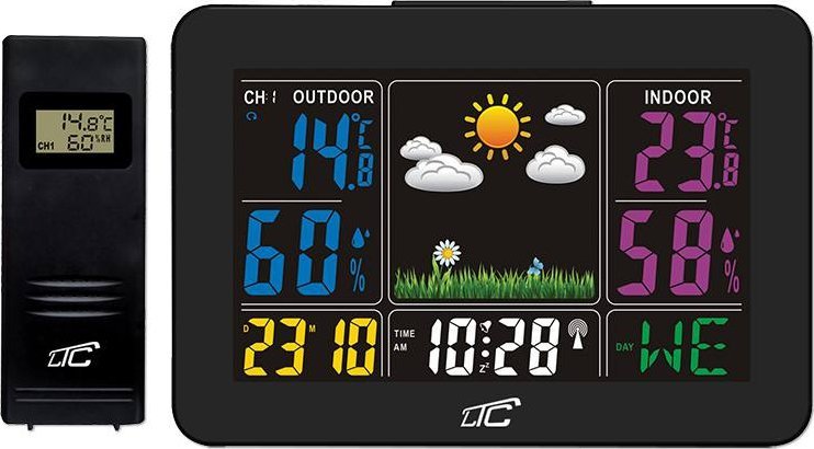 Meteostanice LTC Meteostanice LTC s barevným displejem, teploměrem, vlhkoměrem - černá