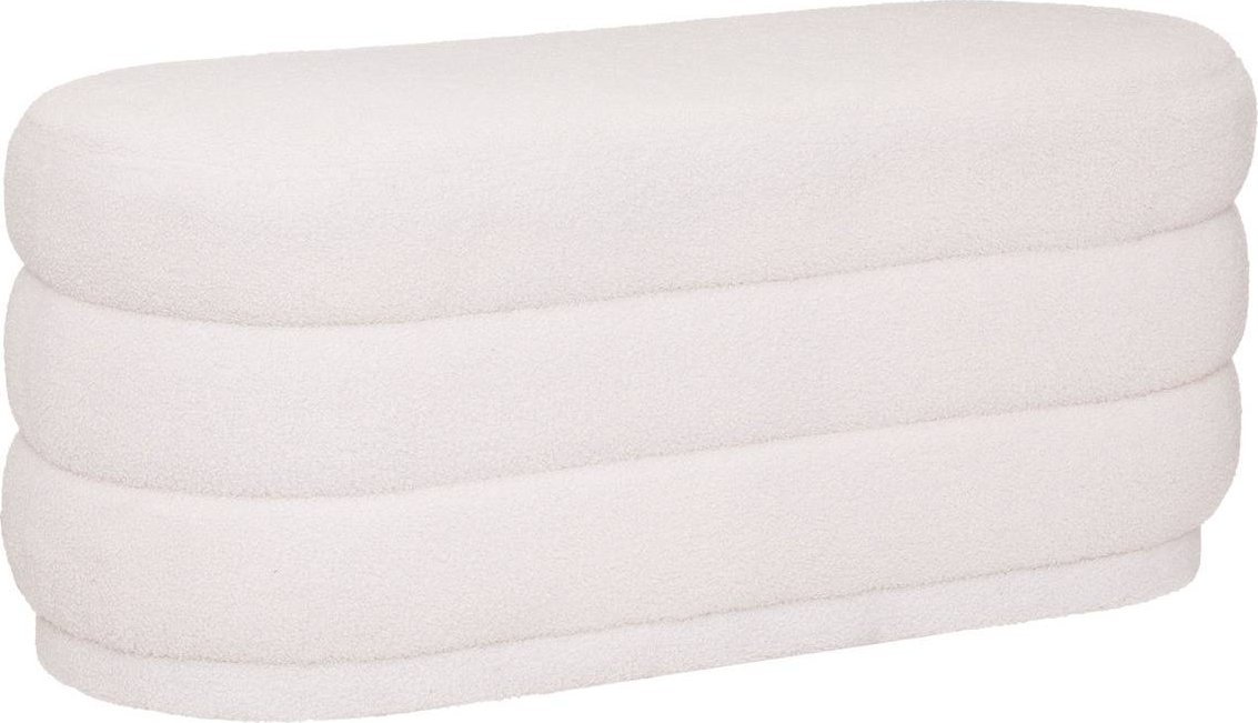 Pouffe Atmosphera White do obývačky Sinan, materiál s efektom boucle, 100 x 40 cm