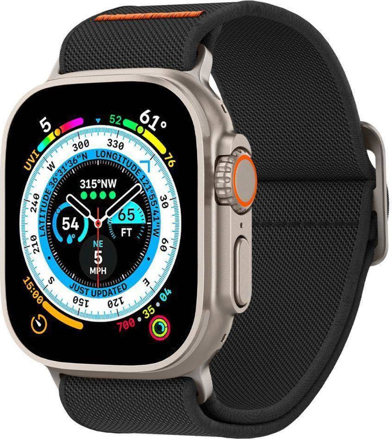 Spigen Řemínek pro APPLE WATCH 4 / 5 / 6 / 7 / 8 / SE / ULTRA (42 / 44 / 45 / 49 MM) Spigen Fit Lite Ultra černý