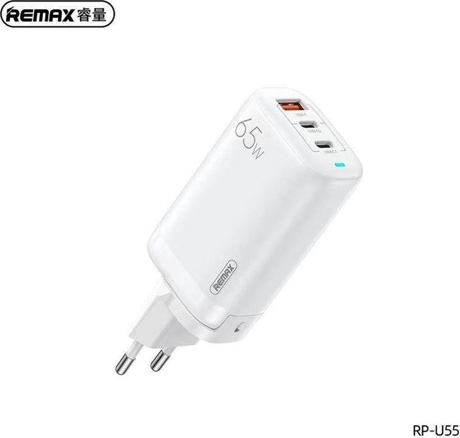 SÍŤ NABÍJEČKY Remax REMAX LIGIL GAN WHITE RP-U55 65W PD QC 2xUSB-C + 1xUSB