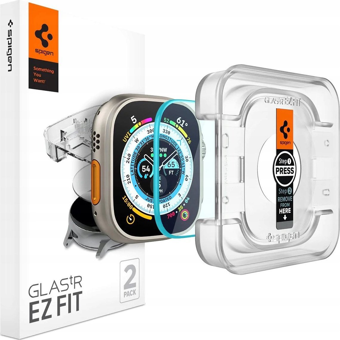 Spigen ochranné sklo Glas.tR EZ Fit pro Apple Watch Ultra 2 ks - Clear