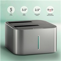AXAGON ADSA-DC, USB-C 5Gbps - 2x SATA 6G 2.5"/3.5" SSD/HDD CLONE DUAL dokovacia stanica