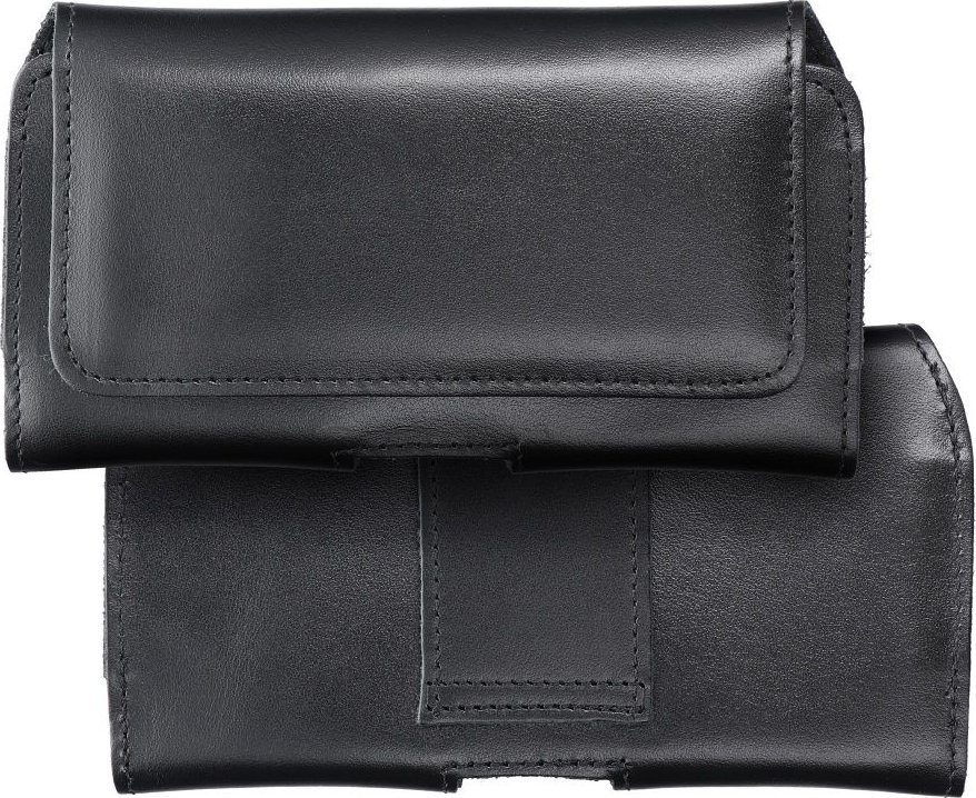 OEM kožené univerzálne púzdro na horizontálny opasok - ROYAL / Black - veľkosť 2XL - pre SAMSUNG A21s / S20 ULTRA / S21 ULTRA / A70 / A71 / XIAOMI REDMI 9 / HUAWEI P SMART PRO