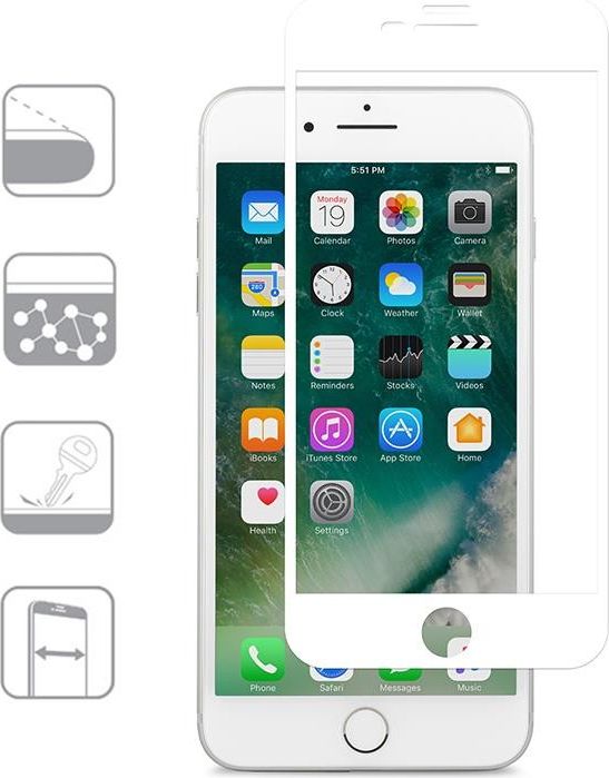 Moshi Moshi Ionglass - Ochranné sklo na displej pro iPhone 8 Plus / 7 Plus / 6s Plus / 6 Plus (bílé)