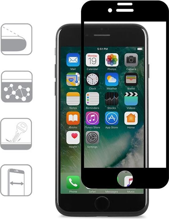 Moshi Moshi Ionglass – ochranné sklo na displej pre iPhone 8/7/6s/6 (čierne)