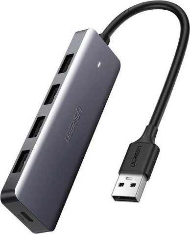 Ugreen Hub Adaptér 4v1 USB-C na 4× USB 3.0 + USB-C Šedý