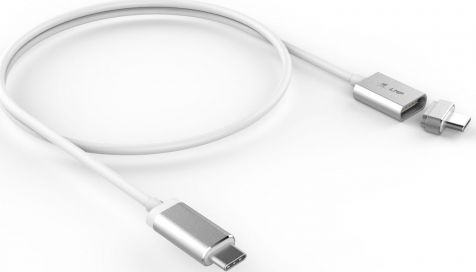 LMP Kabel USB-C - USB-C 1,8 m bílý (magnetický bezpečnostní kabel 1,8 m stříbrný)