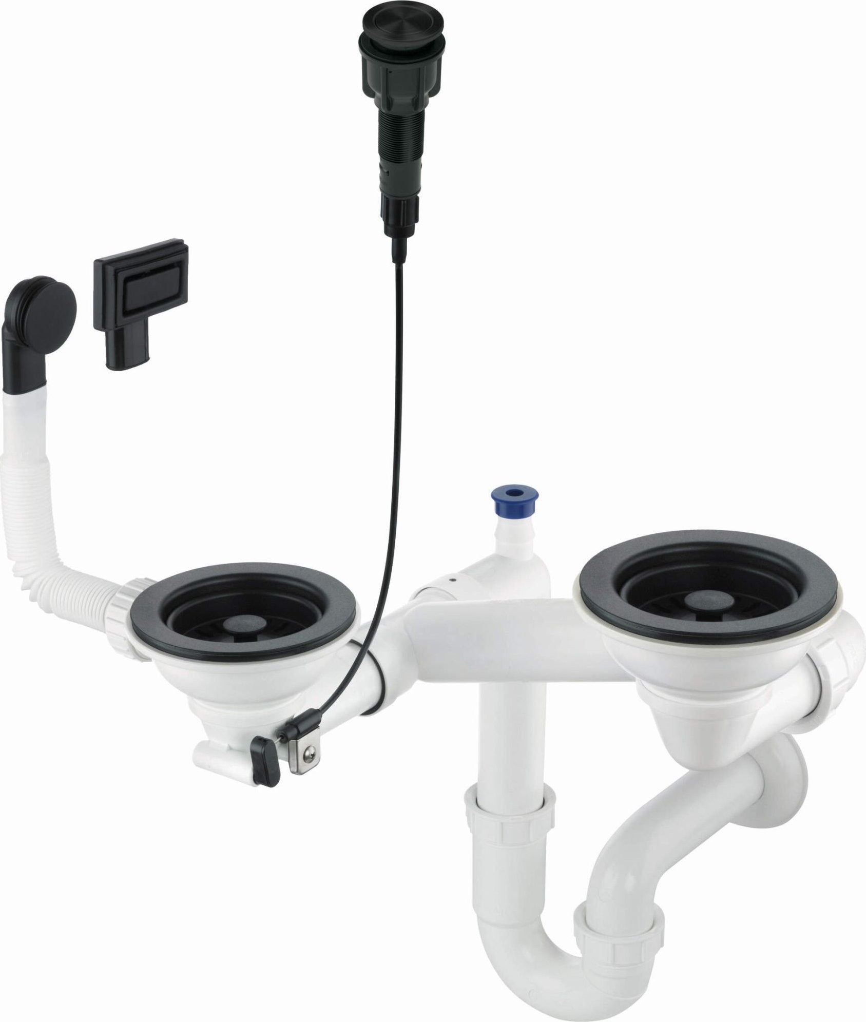Sifon Deante Sifon pro granitový dřez s 1,5 a 2 miskami - Space-Saver