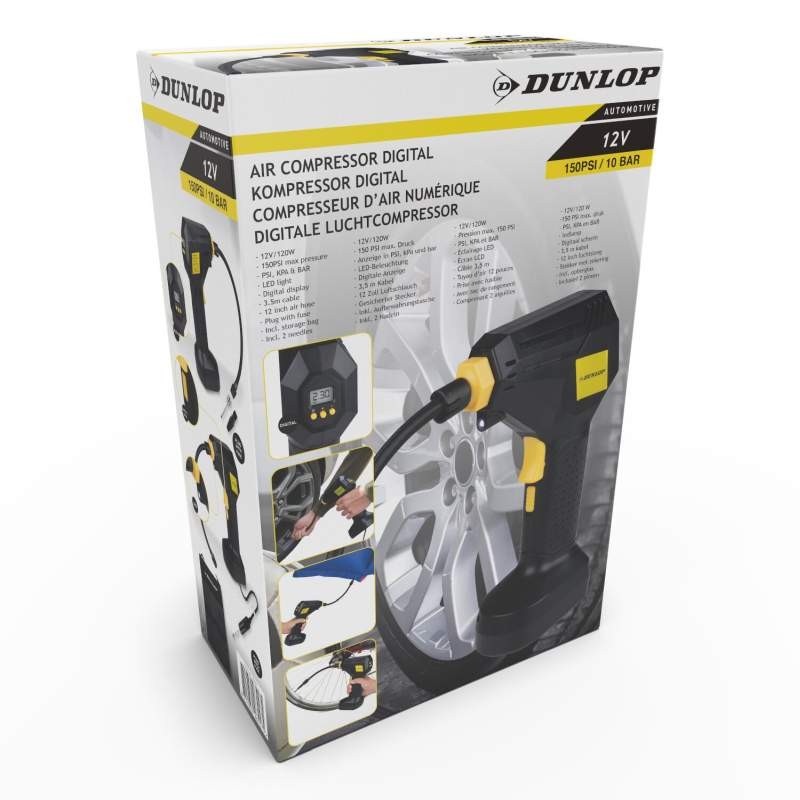 DUNLOP Vzduchový kompresor digitální 12V 150 PSIED-226557