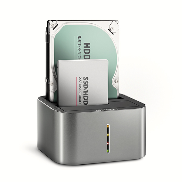 AXAGON ADSA-DC, USB-C 5Gbps - 2x SATA 6G 2.5 /3.5  SSD/HDD CLONE DUAL dokovací stanice