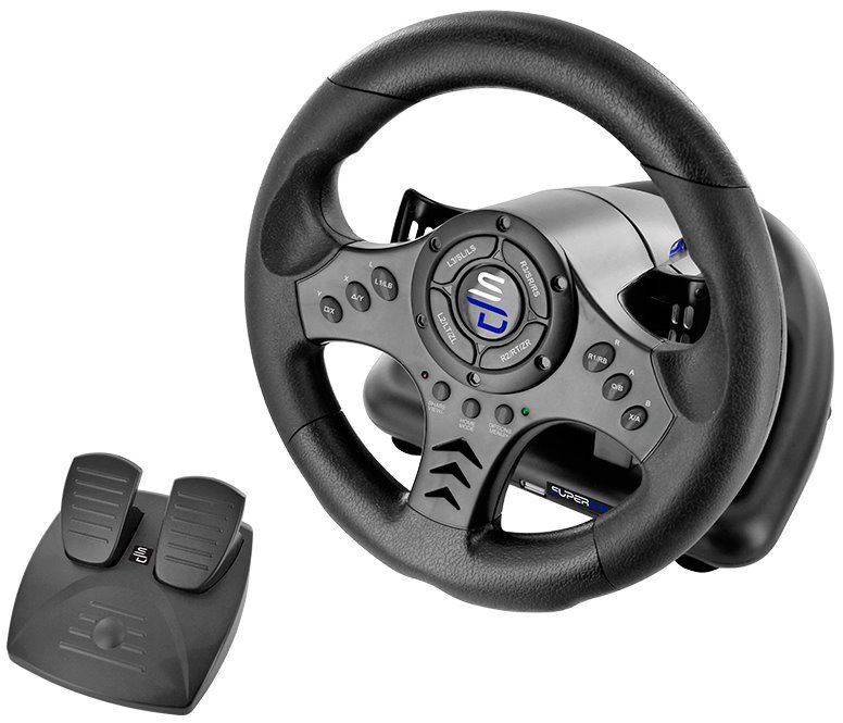 POŠKOZENÝ OBAL - SUPERDRIVE Sada volantu a pedálů SV450/ PS4/ Xbox One/ Xbox Series X/S / Nintendo Switch/ PC