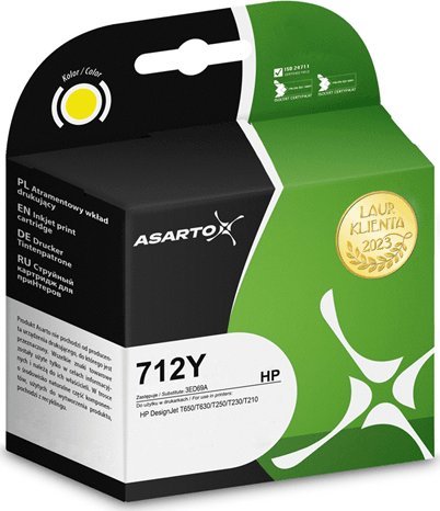 Atrament Asarto Atrament Asarto pre HP 712Y | 3ED69A | 29 ml | žltá