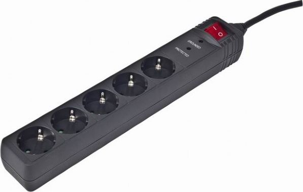 EnerGenie SPG5-C-15 prepäťová ochrana Čierna 5 AC zásuvky / AC zásuviek 250 V 4,5 m