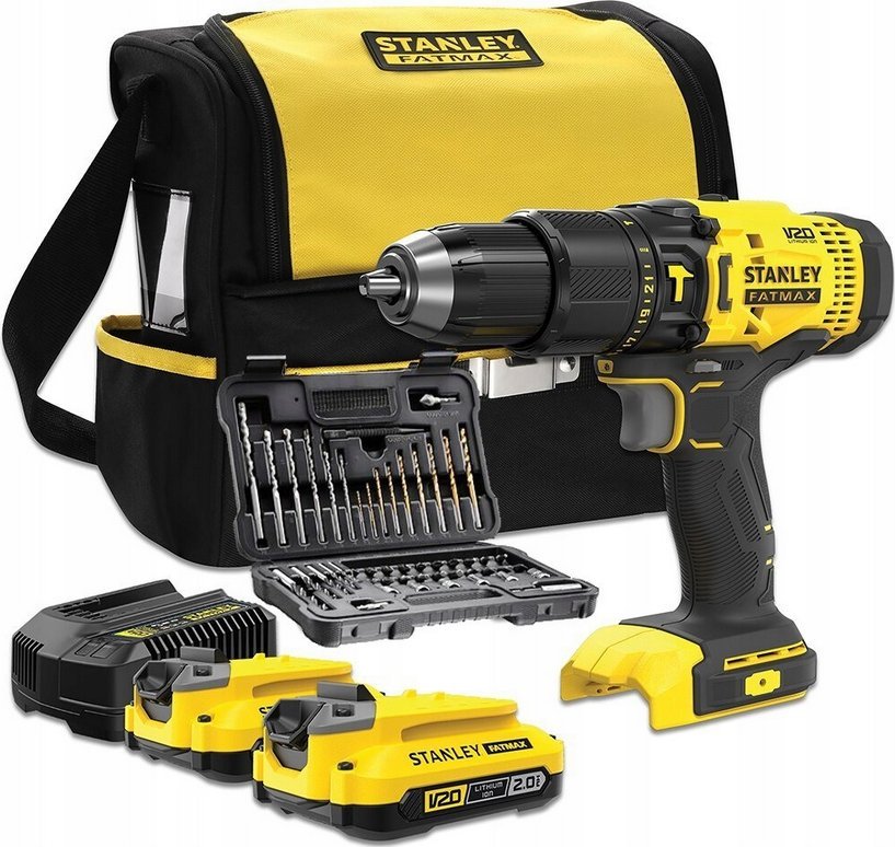 Sada elektrického nářadí Stanley 18V V20 2Ah sada SFMCD711 + sada 50 ks, taška