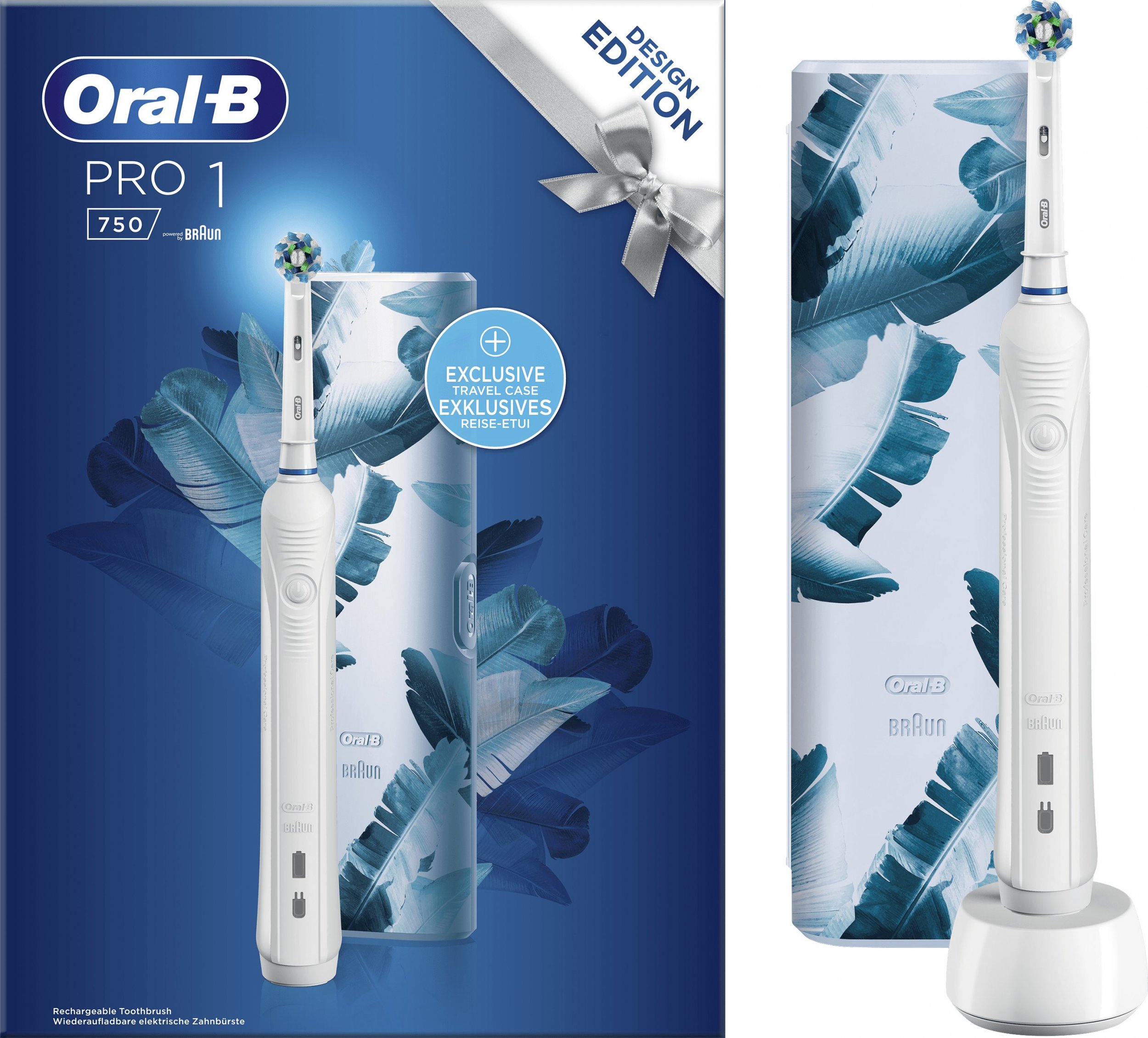 Zubní kartáček Oral-B Pro CrossAction White + Bílé pouzdro
