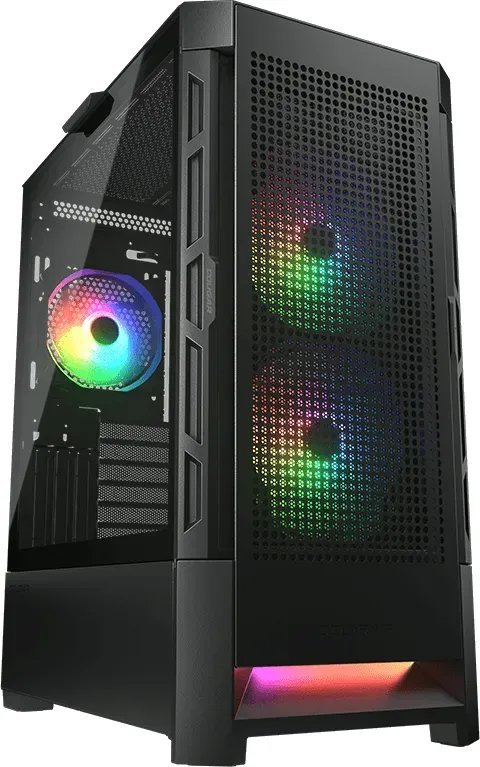 COUGAR PC skříň DUOFACE Pro Black Mid Tower Airflow Front Panel TG Left Panel 2 x ARGB 140mm & 1x 120mm Fans