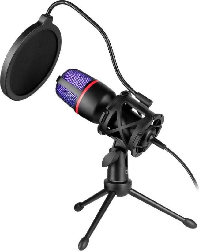 Defender mikrofón Defender FORTE GMC 300 drôtový mikrofón so stojanom STREAM RGB streaming USB