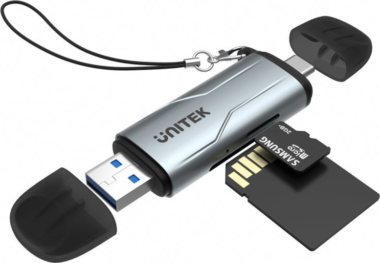 Čtečka Unitek Čtečka karet Unitek SD/microSD USB-A 5Gbps/USB-C