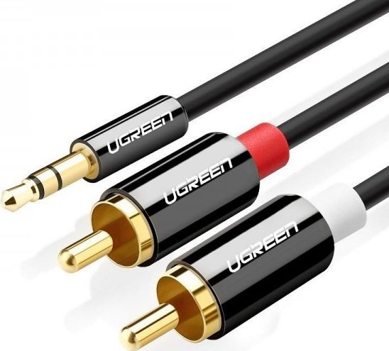 Ugreen Jack 3,5 mm - RCA (Cinch) kábel x 2 1,5 m čierny (UGR318)
