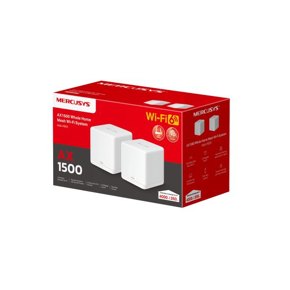 WiFi router TP-Link Mercusys Halo H60X(2-pack) WiFi 6, AX1500, 3x GLAN2,4/5 GHz