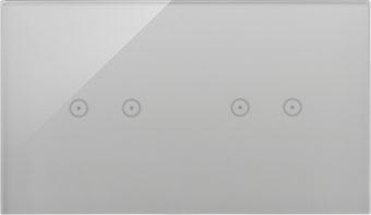 Kontakt-Simon Touch rámčeky S54 Dotykový dotykový panel, 2 moduly, 2 horizontálne dotykové polia + 2 horizontálne dotykové polia, strieborná hmla DSTR222/71