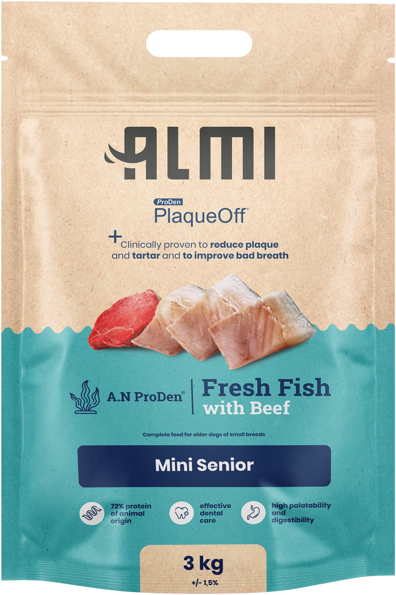 ALMI Mini Senior Granule pro psy s mořskou řasou 3kg