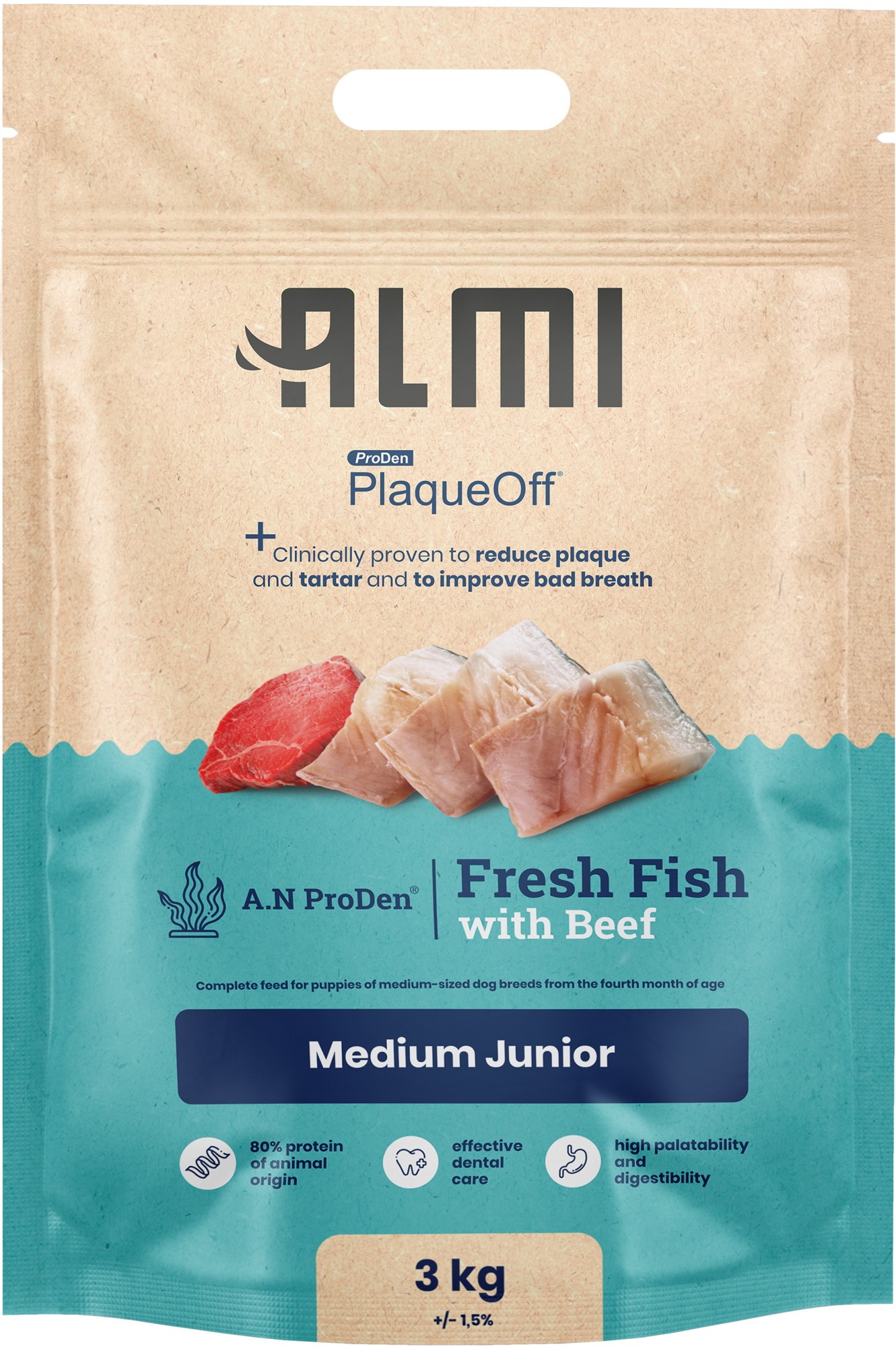 ALMI Medium Junior Granule pro psy s mořskou řasou 3kg