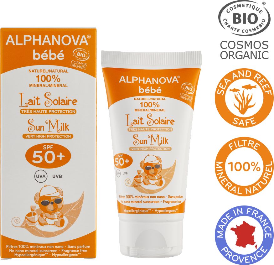 Alphanova Bebe opalovací krém s vysokým filtrem SPF 50+ 50g