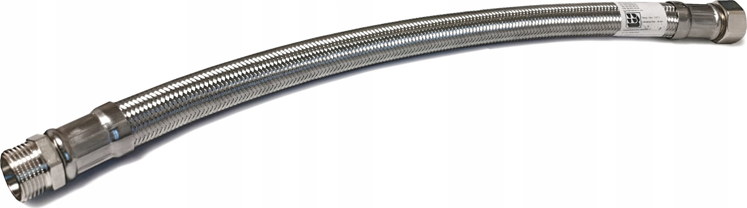 Hydroflex hydroflexová hadice flexibilní konektor v ocelovém pleteném gigant L70 cm 1x1 n-w dn25