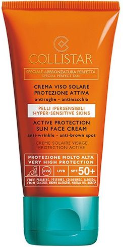 Collistar Speciale Abbronzatura Perfetta Active Protection krém na opalování na obličej SPF 50+ - opalovací krém proti stárnutí 50 ml