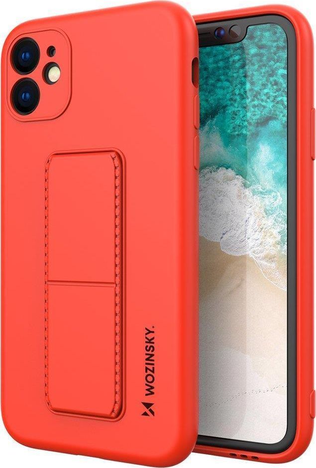 Wozinsky Silikonové pouzdro Wozinsky Kickstand Case s flexibilním stojánkem pro Samsung Galaxy A72 4G, červené