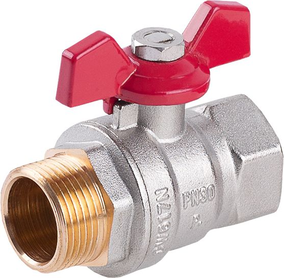 Perfexim Vodný guľový kohút WZ DN25 modrý motýlik zosilnený PHA-004 G1 (00-004-0250-001)