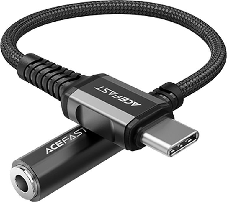 Acefast C1-07 čierny USB adaptér USB-C - Jack 3,5 mm čierny (6974316280606)